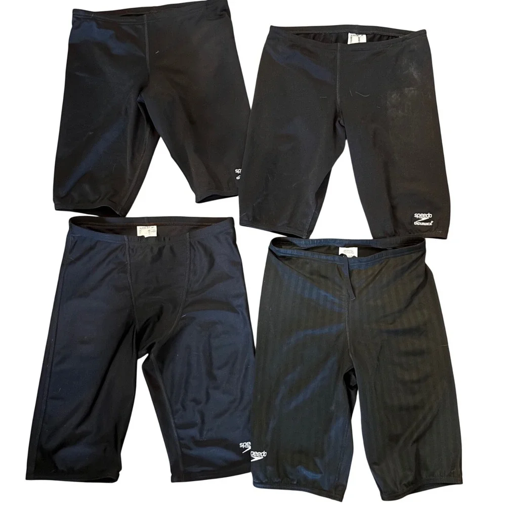 Speedo Swim Jammers Men 30 Black Excellent Endurance+ Training Bundle 4